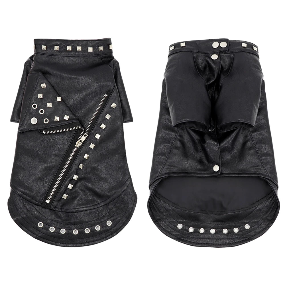 Studded Leather-Style Dog Jacket